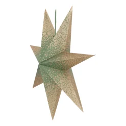 Papierstern, Grün, Mit Glitzer & Lochmuster, 45 Cm