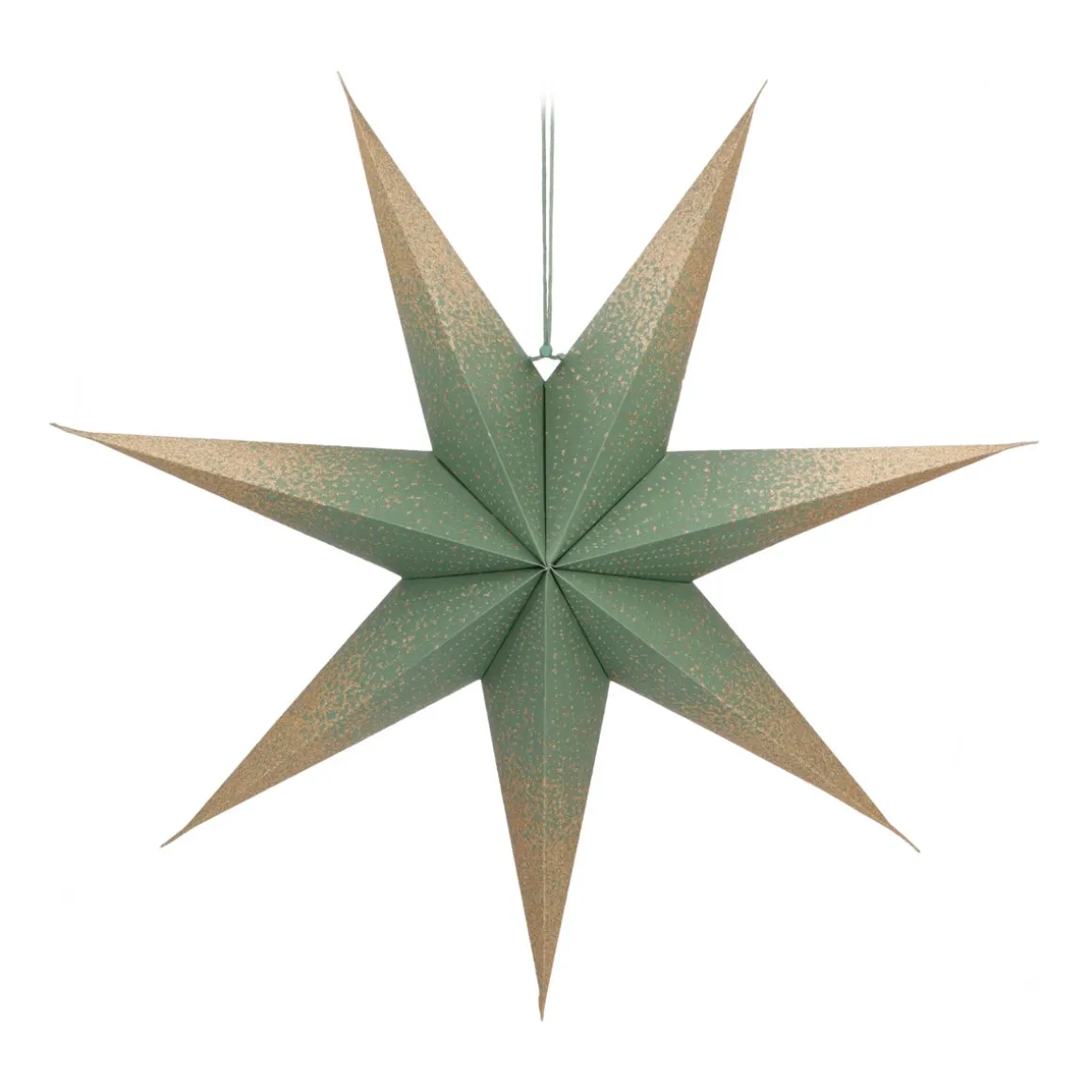 Papierstern, Grün, Mit Glitzer & Lochmuster, 60 Cm
