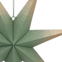 Papierstern, Grün, Mit Glitzer & Lochmuster, 60 Cm