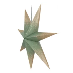 Papierstern, Grün, Mit Glitzer & Lochmuster, 60 Cm