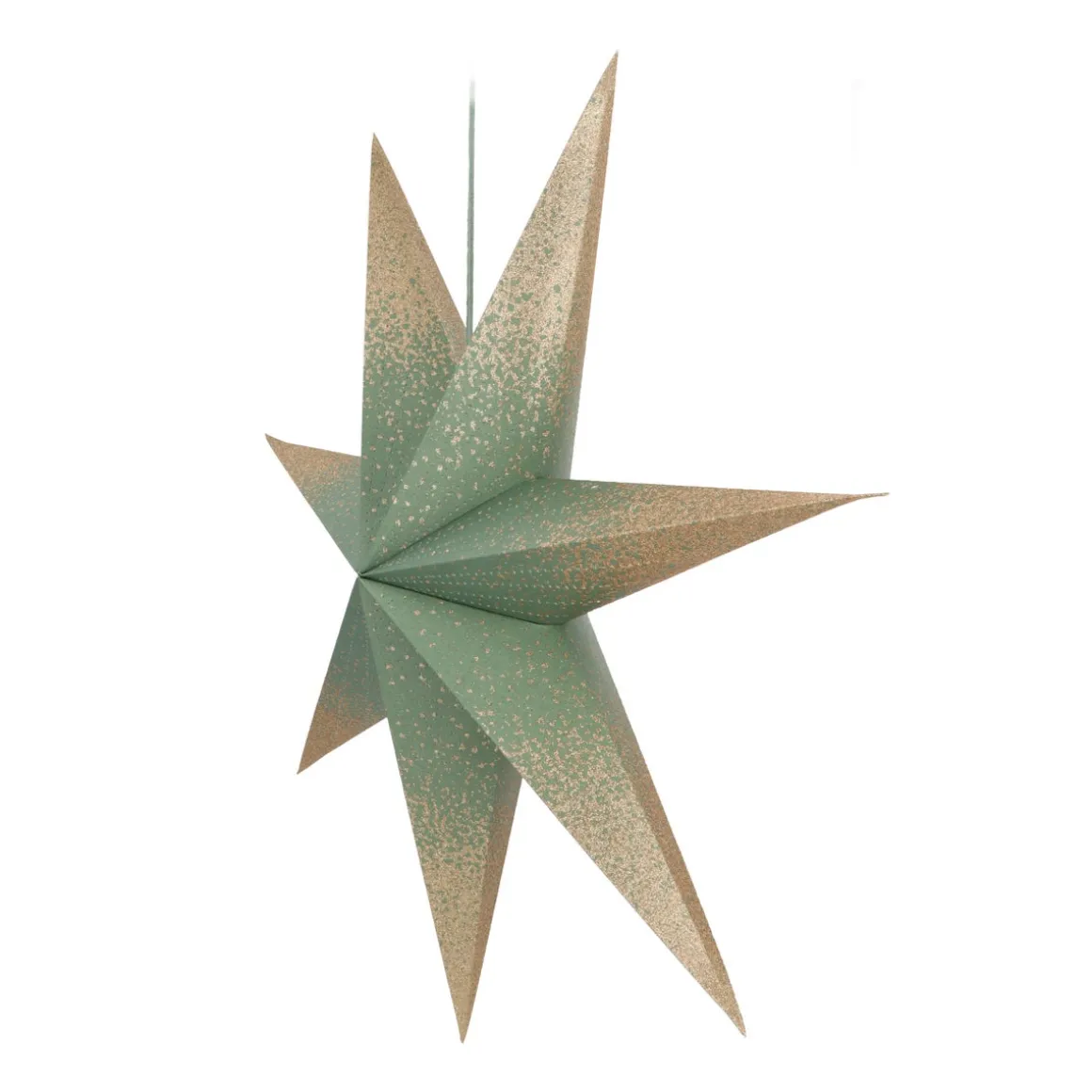 Papierstern, Grün, Mit Glitzer & Lochmuster, 60 Cm