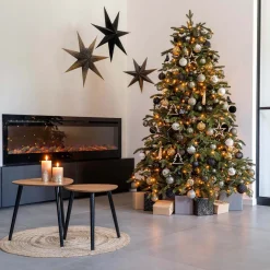 Papierstern, Schwarz, Mit Glitzer & Lochmuster, 60 Cm