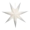 Papierstern, Weiß, Mit Silberglitzer & Lochmuster, 60 Cm