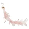 Pfau Mit Clip Und Großer Feder, Weiß-champagner, Kunststoff, 50 Cm