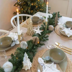 Porzellan-Tannenbaum Im 3D-Format, Taupe, 21 Cm