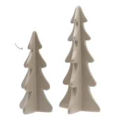 Porzellan-Tannenbaum Im 3D-Format, Taupe, 21 Cm