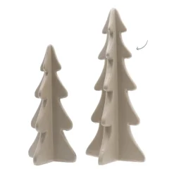 Porzellan-Tannenbaum Im 3D-Format, Taupe, 28 Cm