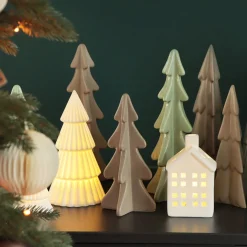 Porzellan-Tannenbaum Im 3D-Format, Taupe, 22 Cm