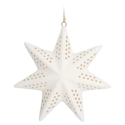 Porzellan-Weihnachtsstern Mit Warmweißer LED-Beleuchtung