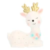 Rentier Mit LED Beleuchtung, Weiß, Porzellan, 12,5 Cm