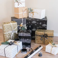 Rolle Mit Schmalem Schwarzem Glitzerband Für Weihnachtsdekoration