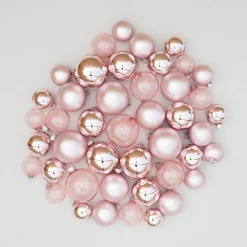 Romantisches Hellrosa Weihnachtskugel-Set 44 Stück In Praktischer Box