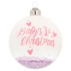 Rosa Weihnachtskugel Mit "Baby's First Christmas"
