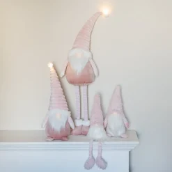 Rosa Wichtel Mit Ausziehbaren Beinen Und Zipfelmütze