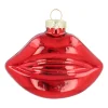 Roter Glas-Weihnachtsschmuck Mund