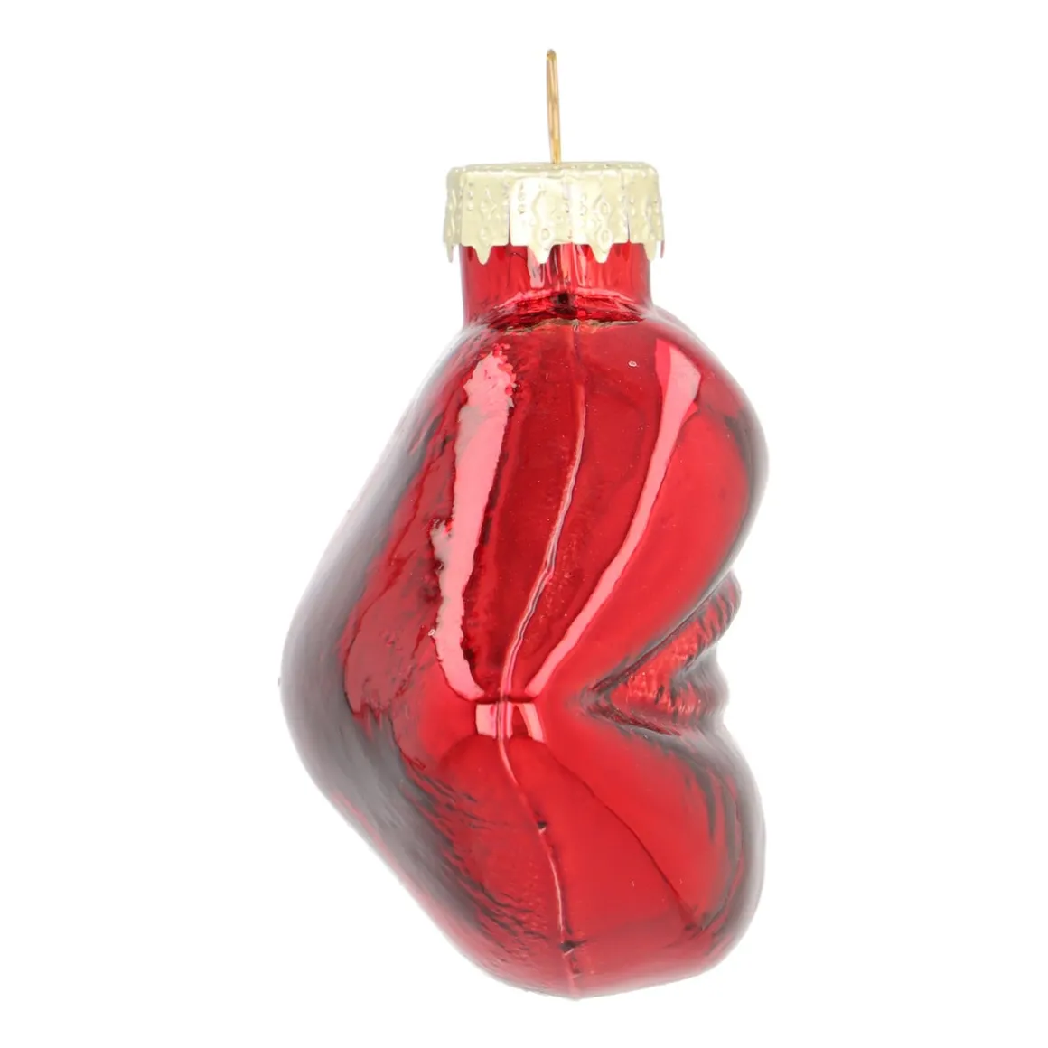 Roter Glas-Weihnachtsschmuck Mund