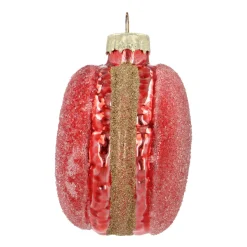 Roter Macaron-Weihnachtsschmuck