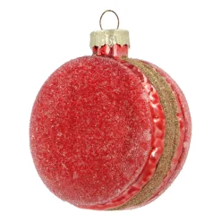 Roter Macaron-Weihnachtsschmuck