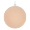 Samt Weihnachtskugel Beige, Kunststoff, 8 Cm