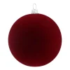 Samt Weihnachtskugel, Bordeaux, Kunststoff, 8 Cm