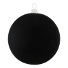 Samt Weihnachtskugel, Schwarz, Kunststoff, 8 Cm