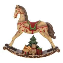 Schaukelpferd, Braun-rot, Polyresin, 30 Cm