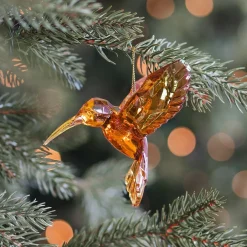 Schillernder Kolibri-Weihnachtsschmuck In Warmen Farbtönen