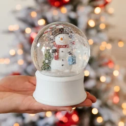 Schneekugel Schneeman Mit Baum, Mit Spieluhr, Ø 10 Cm