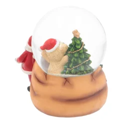 Schneekugel Weihnachtsmann Zieht Sack, Mit Spieluhr, Ø 10 Cm