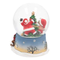 Schneekugel Weihnachtsmann Mit Kind, Mit Spieluhr, Ø 10 Cm