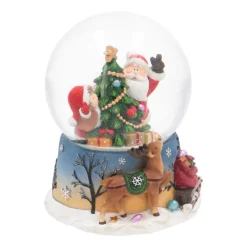 Schneekugel Weihnachtsmann Mit Kind, Mit Spieluhr, Ø 10 Cm