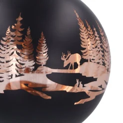 Schwarze Weihnachtskugel Mit Winterlandschaft