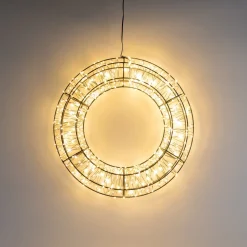 Schwarzer Weihnachtskranz Mit 600 LED-Lämpchen