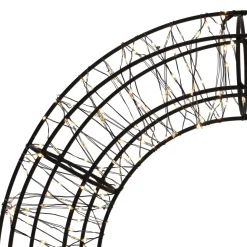 Schwarzer Weihnachtskranz Mit 600 LED-Lämpchen