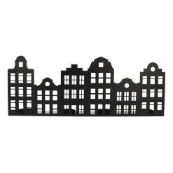 Schwarzes Grachtenhaus Für Teelichter