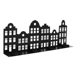 Schwarzes Grachtenhaus Für Teelichter