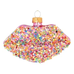 Sexy Rosa Lippen Weihnachtsanhänger Mit Sprenkeln