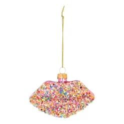 Sexy Rosa Lippen Weihnachtsanhänger Mit Sprenkeln