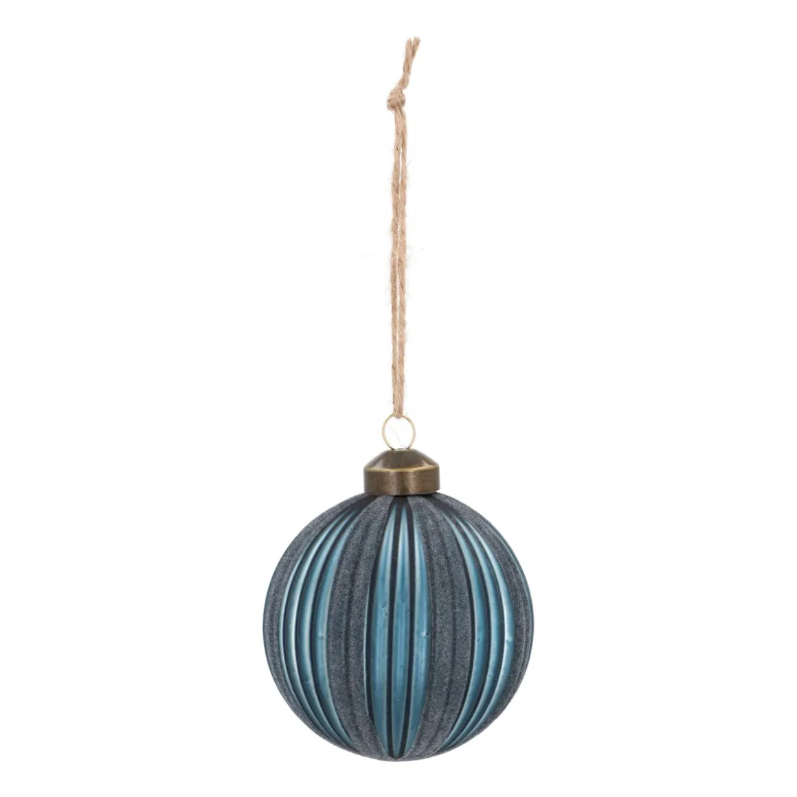 Stilvolle Blaue Weihnachtskugel Mit Filzstreifen