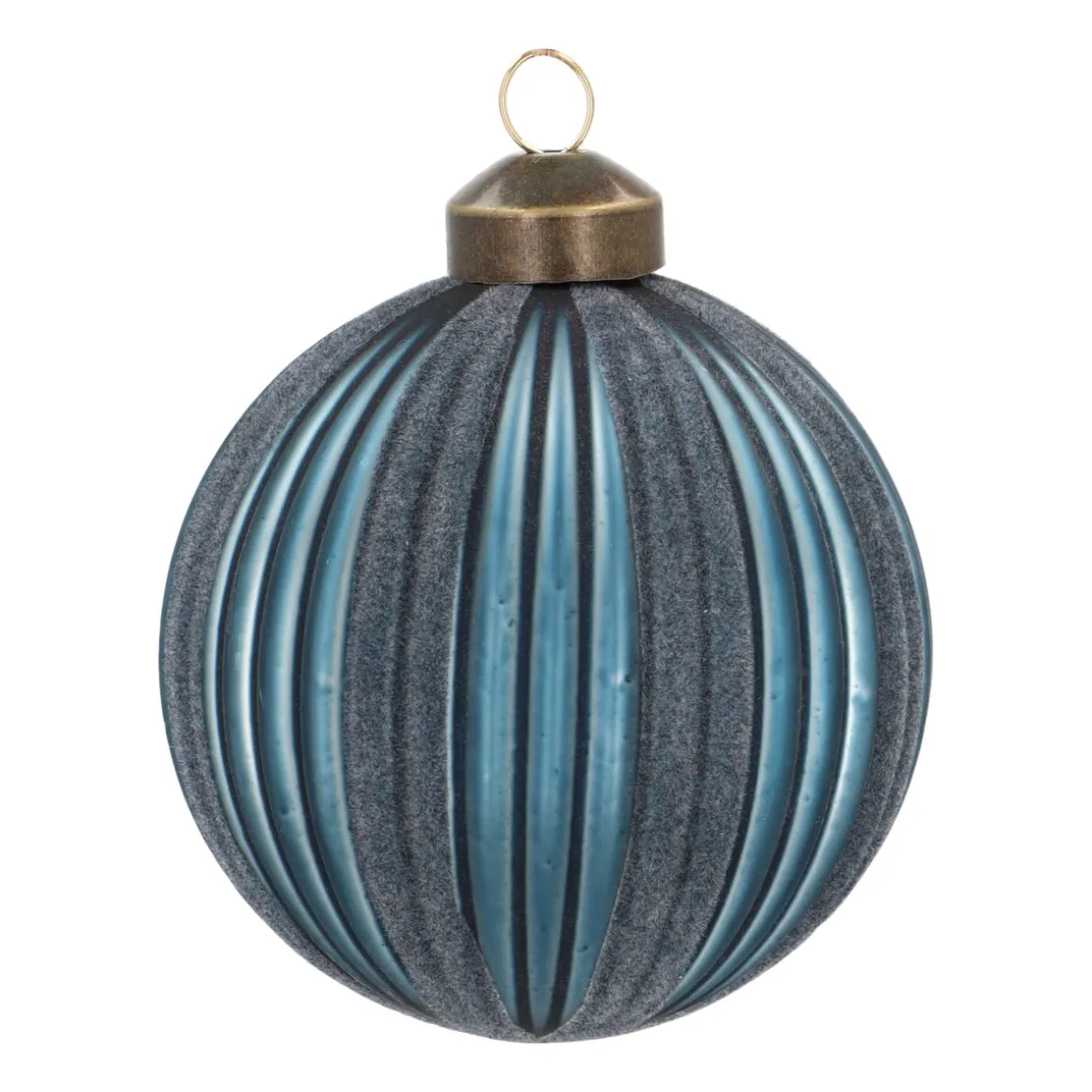 Stilvolle Blaue Weihnachtskugel Mit Filzstreifen