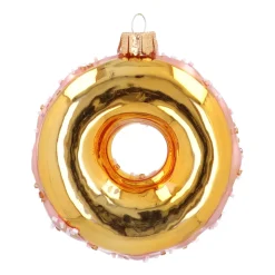 Stilvoller Donut-Weihnachtsanhänger Mit Goldenen Perlen