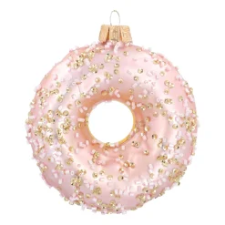 Stilvoller Donut-Weihnachtsanhänger Mit Goldenen Perlen