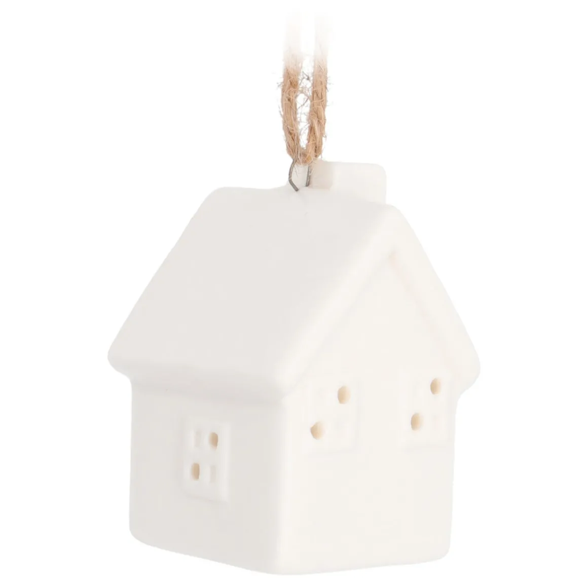 Stilvoller Weißer Weihnachtsanhänger "Grachtenhaus"