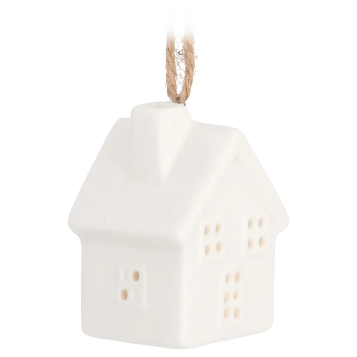 Stilvoller Weißer Weihnachtsanhänger "Grachtenhaus"