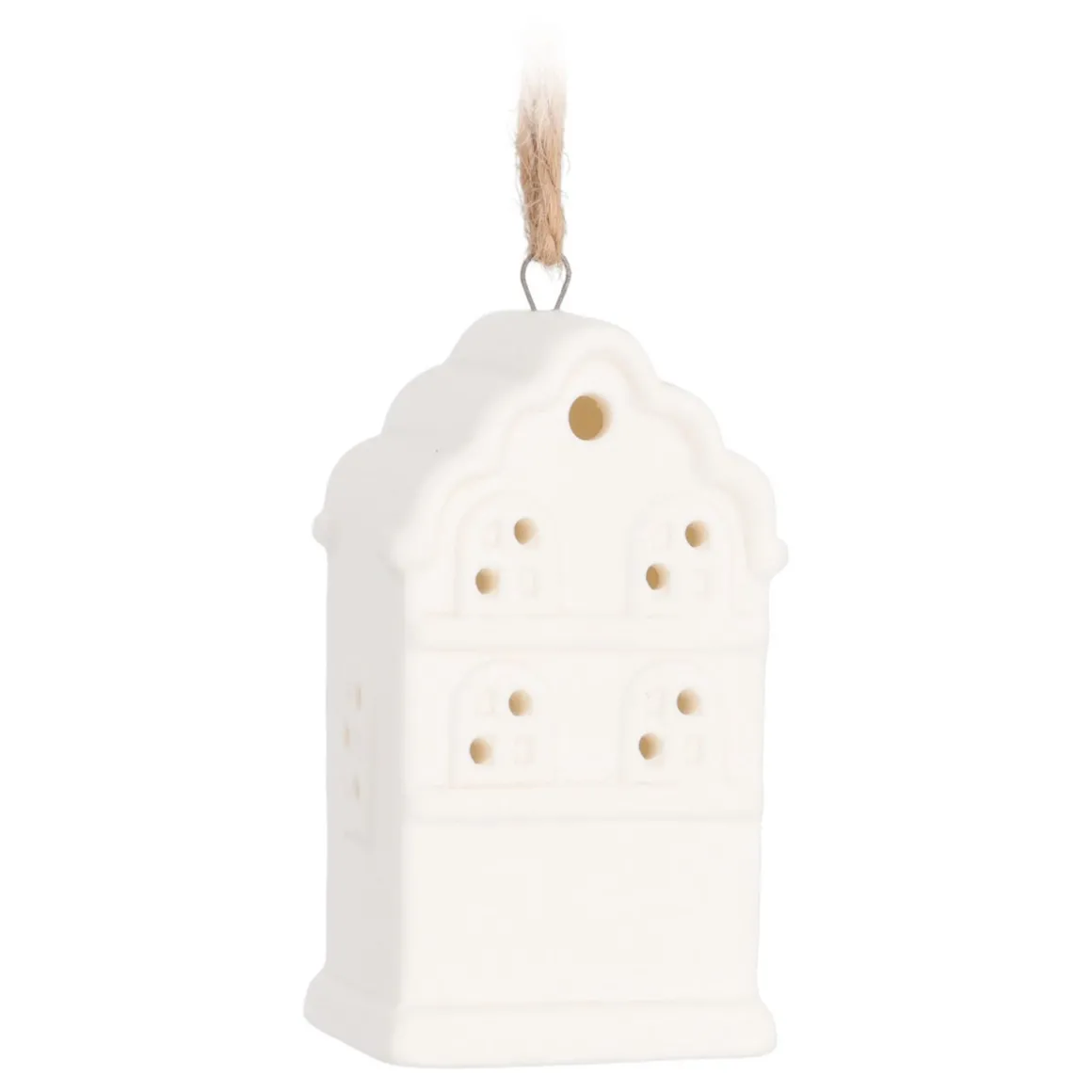 Stilvoller Weißer Weihnachtsanhänger "Grachtenhaus"