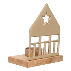 Stilvolles Goldenes Häuschen Mit Teelichthalter