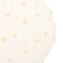 Stimmungsvolle Wollweiße Glaskugel Mit Glitzer Und Pünktchen