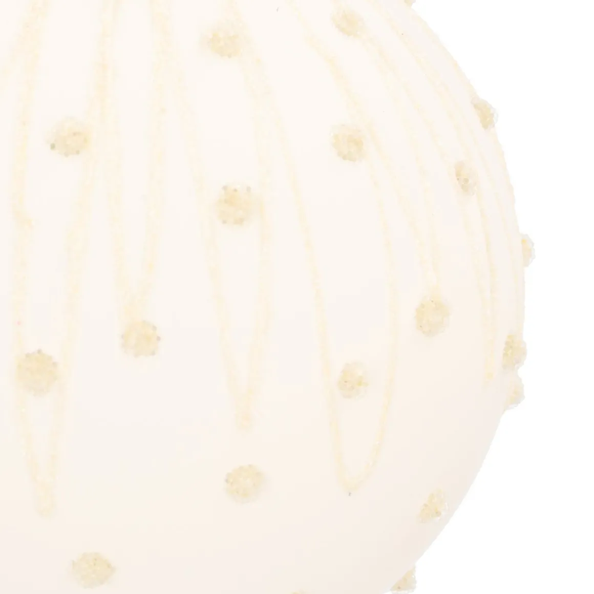 Stimmungsvolle Wollweiße Glaskugel Mit Glitzer Und Pünktchen