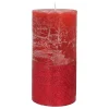 Stumpenkerze, Rot Mit Rotem Glitzer, Paraffin, 15 Cm