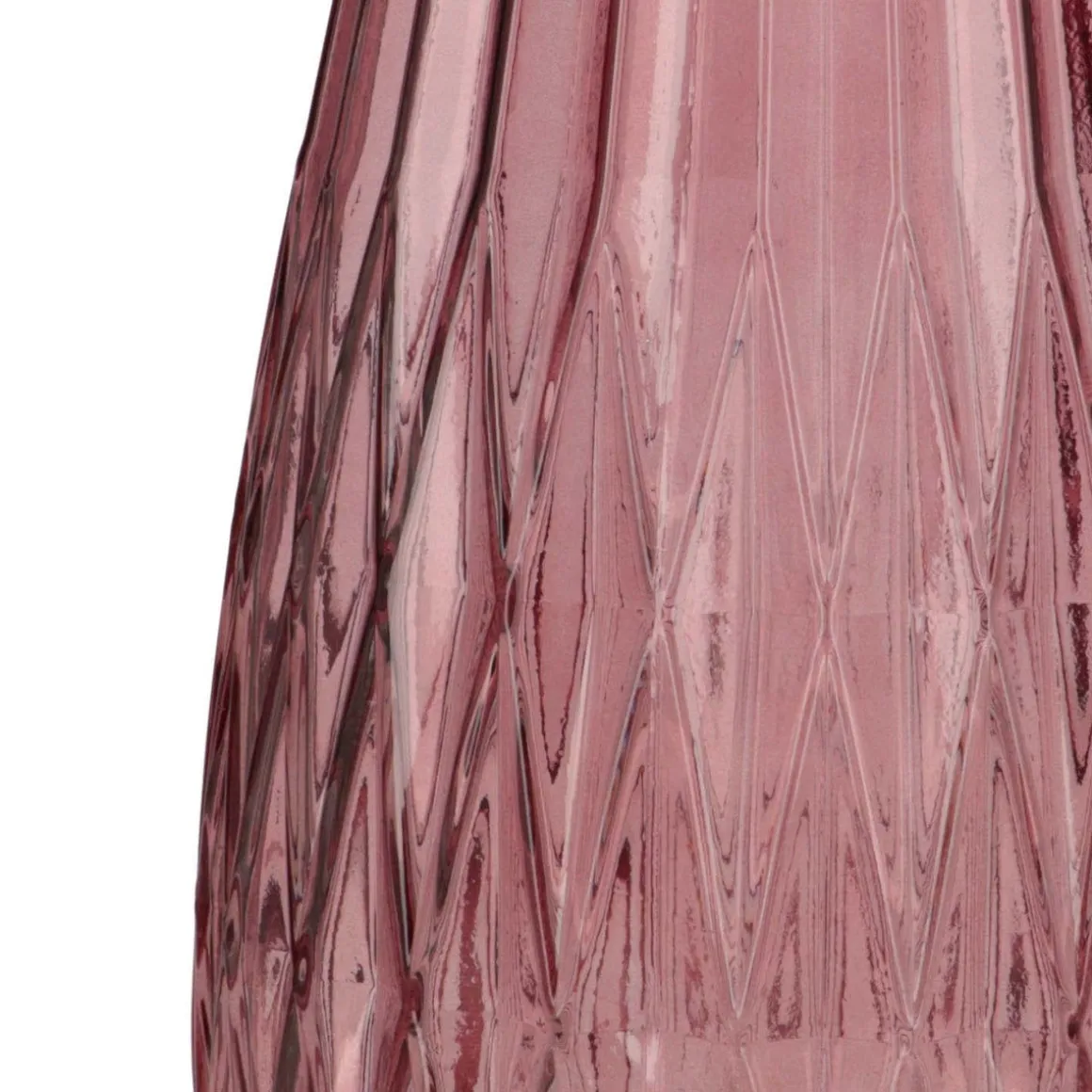 Stylische Glas-Vase, Rosa, 36x20 Cm